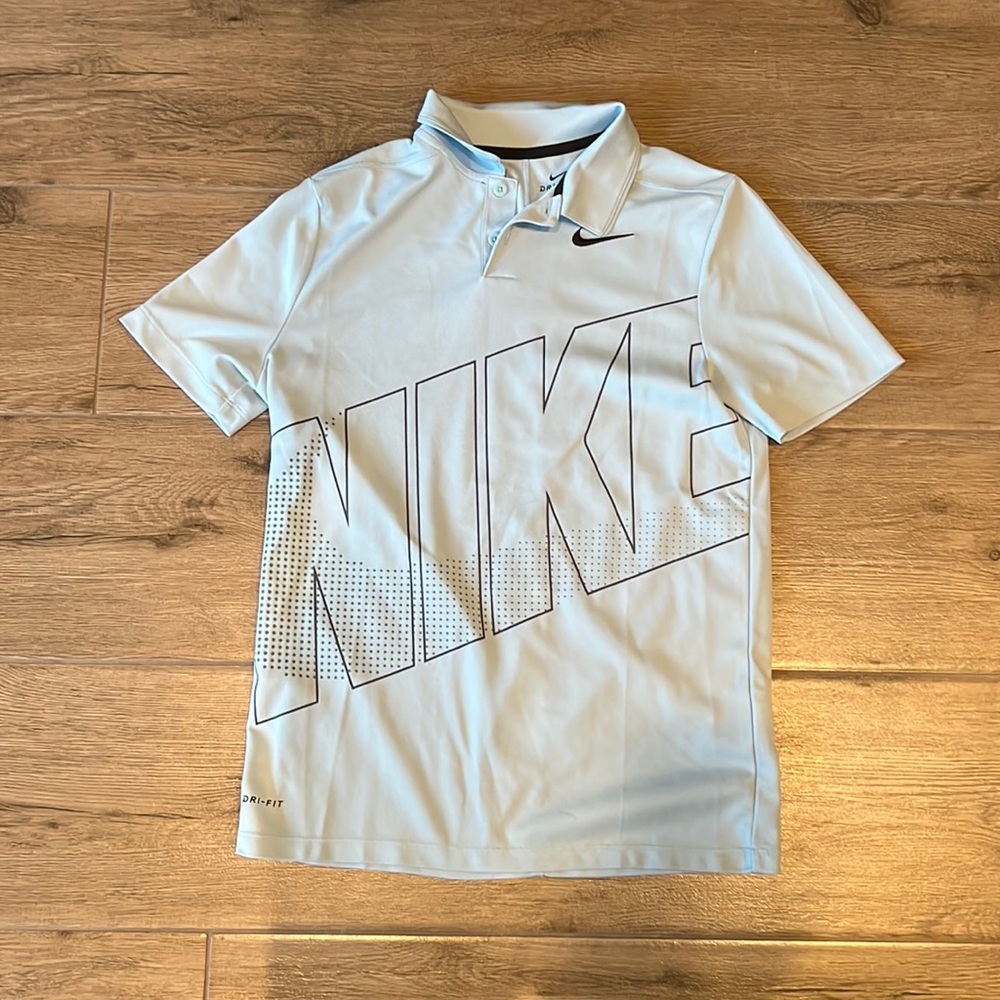Boys Pale Blue Nike Dri-Fit Polo- Size Large